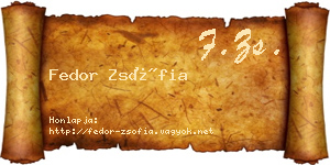 Fedor Zsófia névjegykártya