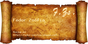 Fedor Zsófia névjegykártya