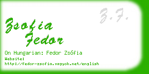 zsofia fedor business card